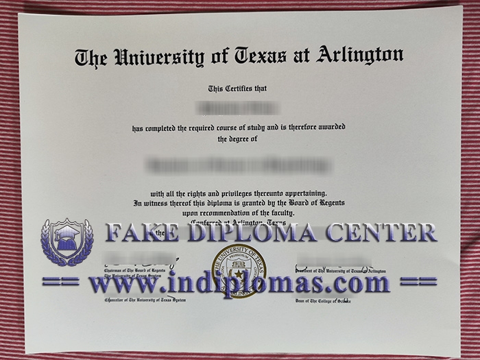 University of Texas at Arlington diploma, UT Arlington certificate,