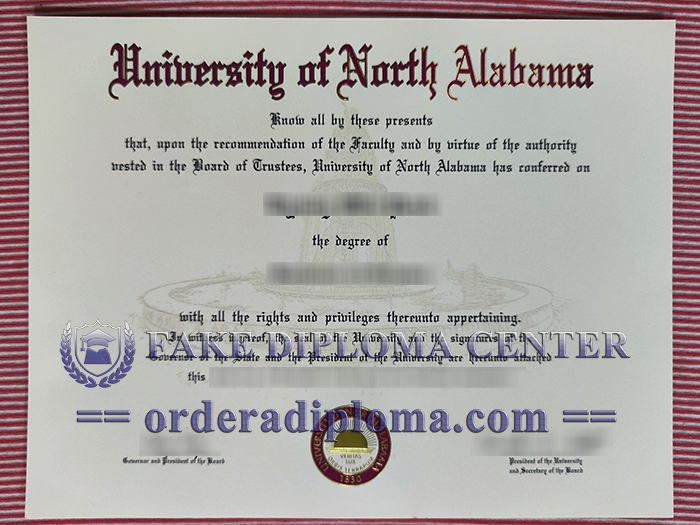 University of North Alabama diploma, University of North Alabama degree,